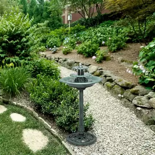 Alpine Corporation Pedestal Water Fountain and Birdbath